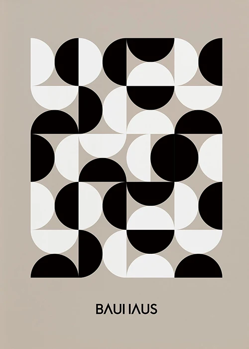 Geometryczna abstrakcja w stylu Bauhaus Khaki