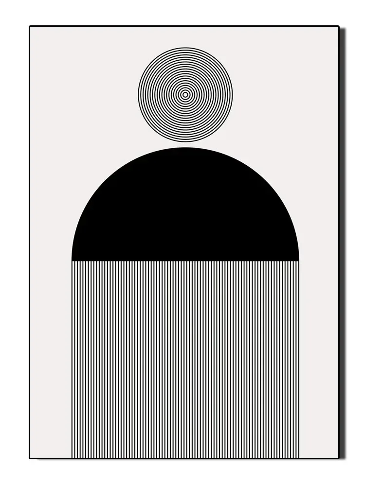 Geometryczna abstrakcja czarno-biała Beżowy