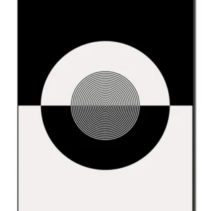 Geometryczna abstrakcja czarno-biała Czerwony