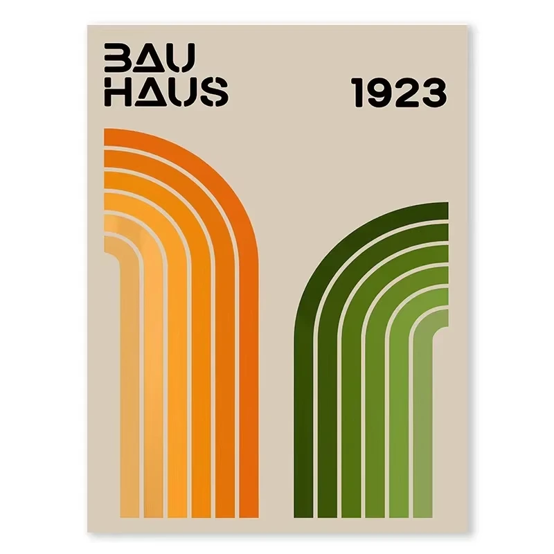 Geometryczny plakat Bauhaus w kolorach Jasny niebieski