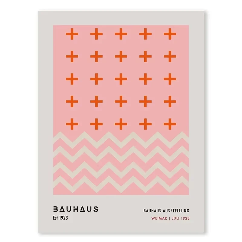 Geometryczny plakat Bauhaus w kolorach Khaki