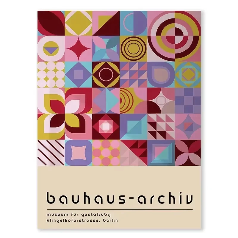 Geometryczny plakat Bauhaus w kolorach Zielony