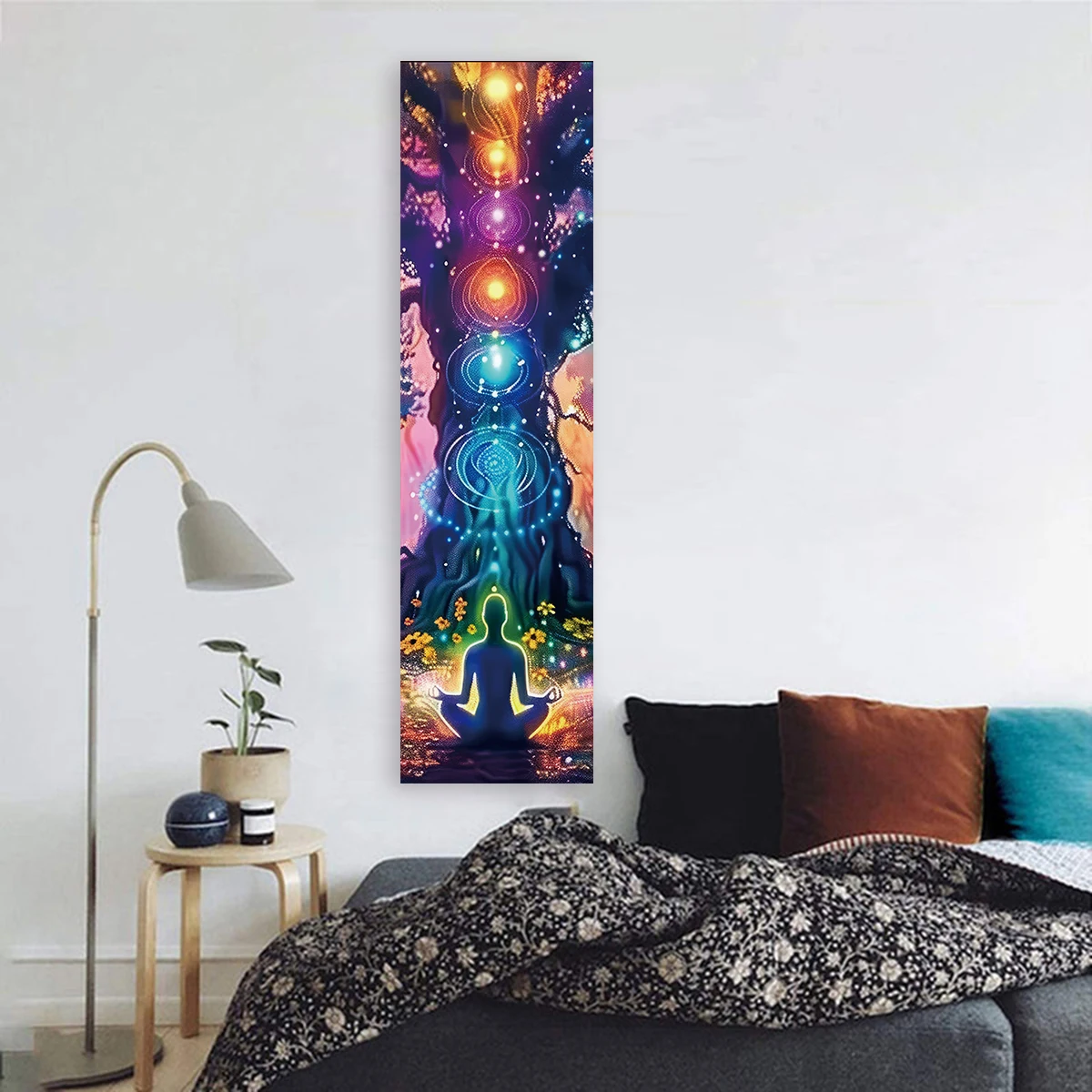 Gobelin Mandala Czakry Tęczowy Czekolada