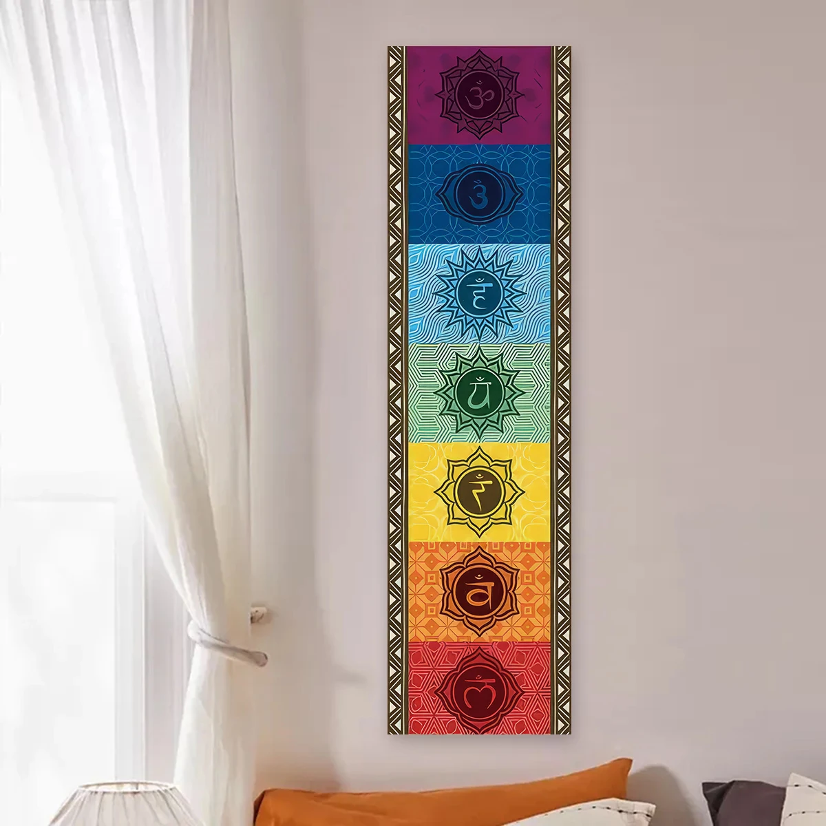 Gobelin Mandala Czakry Tęczowy Różowy