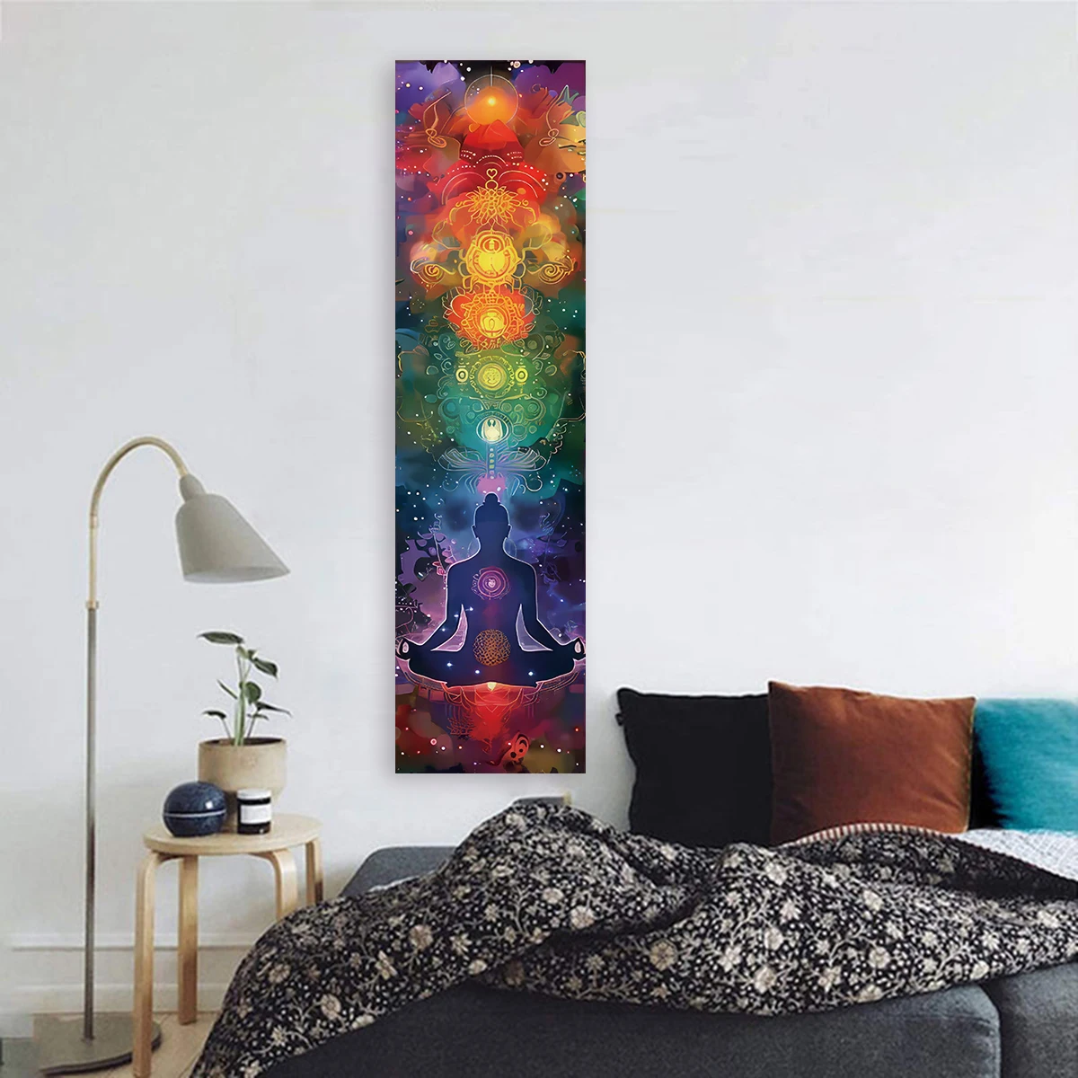 Gobelin Mandala Czakry Tęczowy świecić