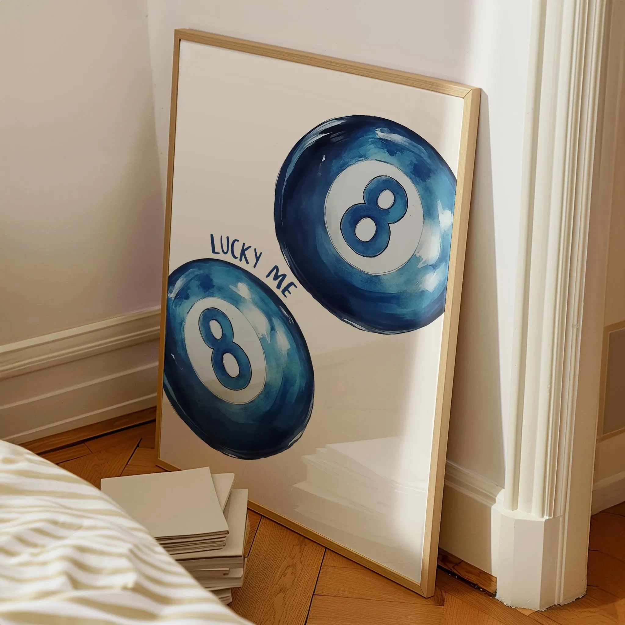 Granatowy lampart i bila ósemka - plakat retro Burgundia