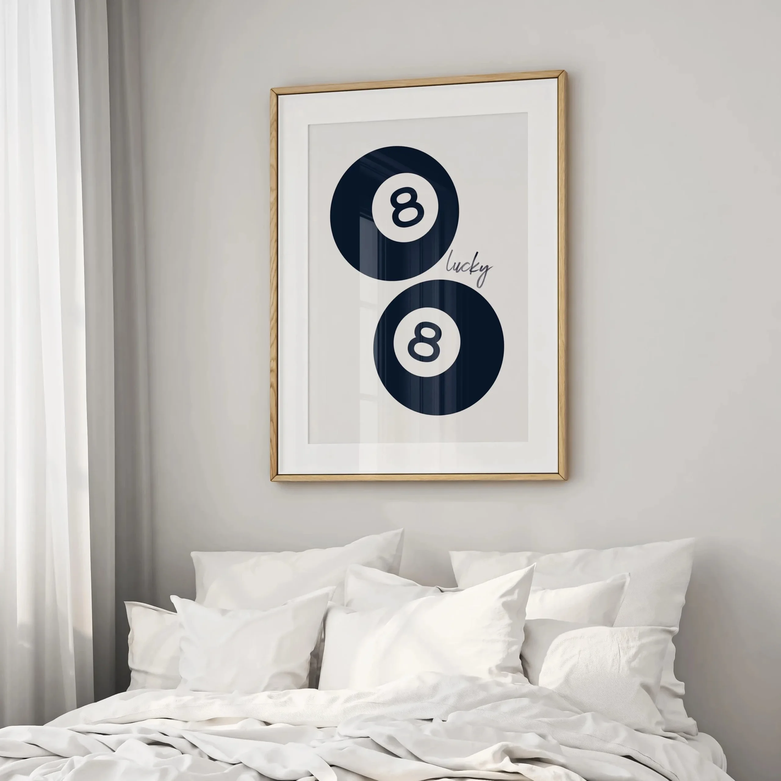 Granatowy lampart i bila ósemka - plakat retro Zielony