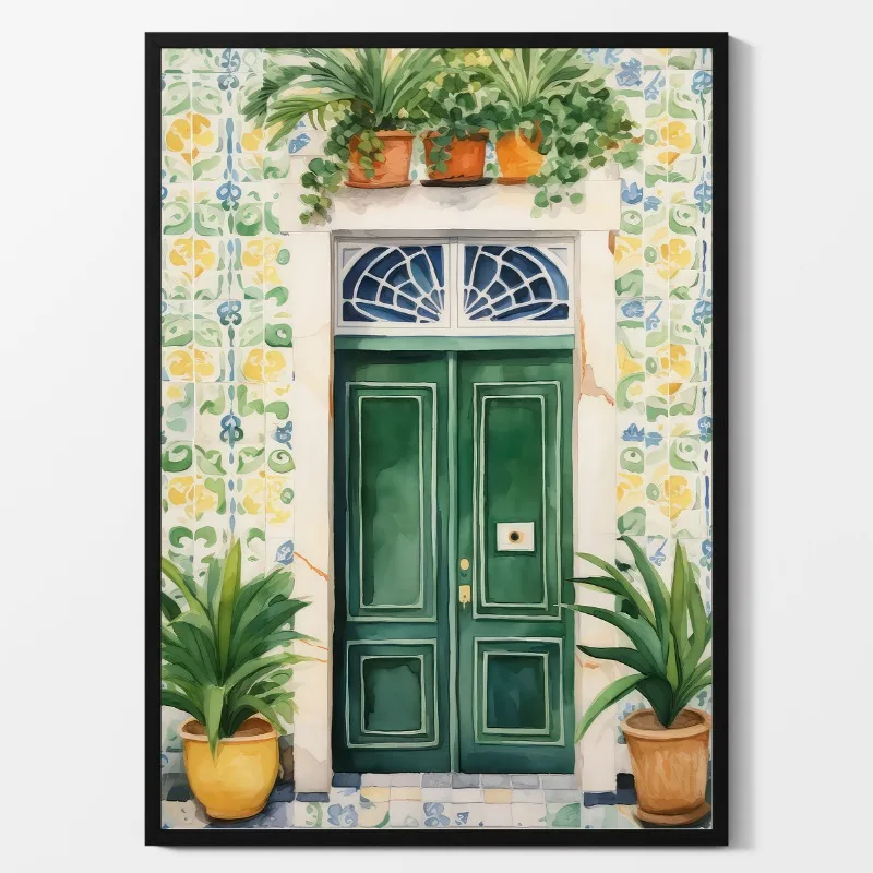 Grecka architektura - kolorowy plakat podróżniczy Burgundia
