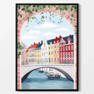 Grecka architektura - kolorowy plakat podróżniczy Wielo