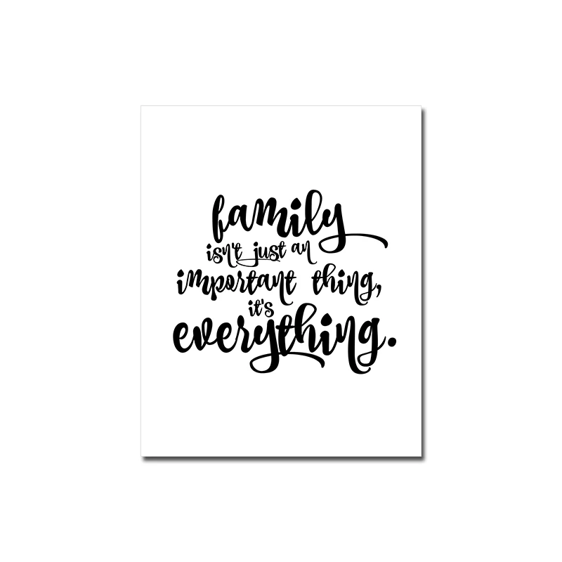 Happy Family - czarno-biały plakat z napisem Granatowy