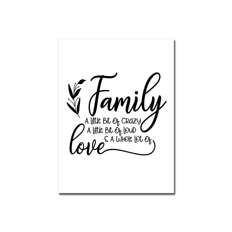Happy Family - czarno-biały plakat z napisem Jasnożółty