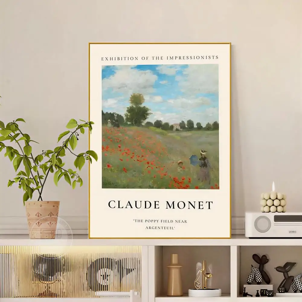 Impresjonistyczny plakat z motywem kwiatów Czerwony