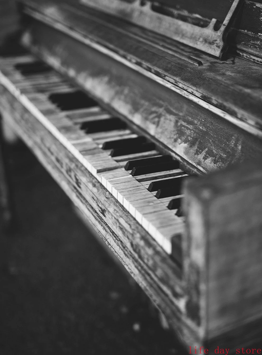 Instrumenty muzyczne – czarno-biały plakat muzyczny Ciemny szary