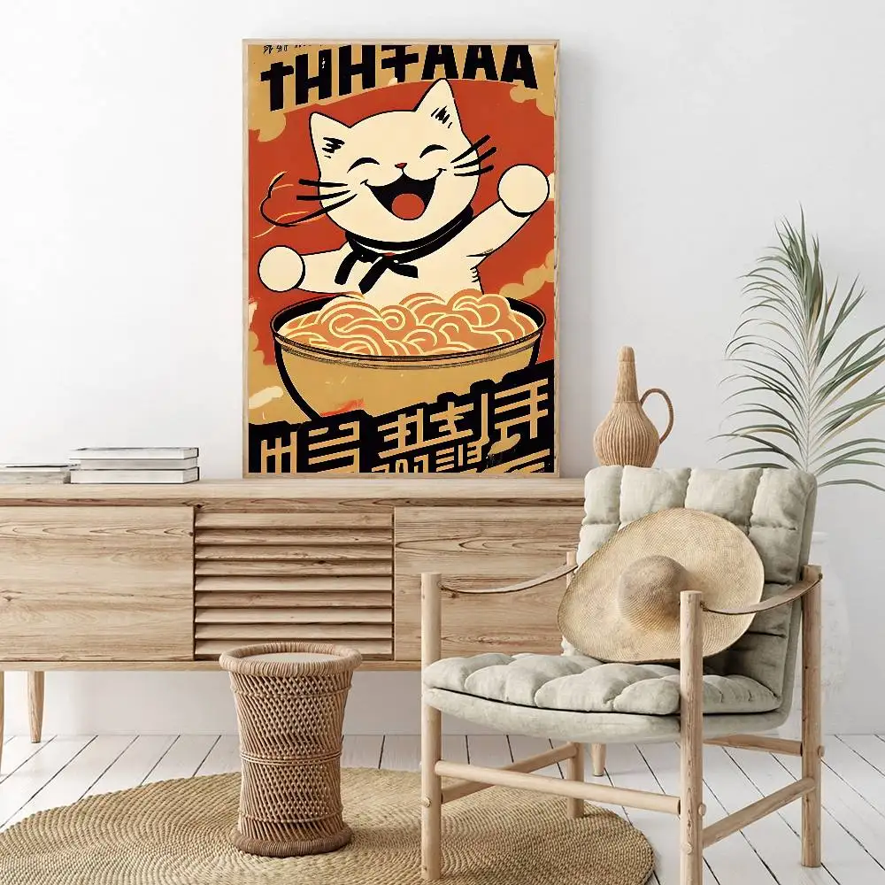 Japoński ramen - plakat kulinarny w stylu vintage Fioletowy