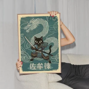Japońskie ulice Tokio - retro plakat miejski Biały