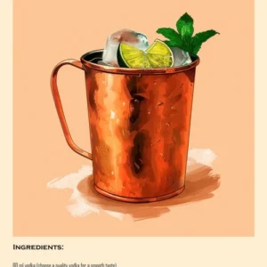 Klasyczne koktajle - plakat retro do baru i kuchni Burgundia