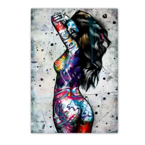 Kobieca sylwetka street art Burgundia