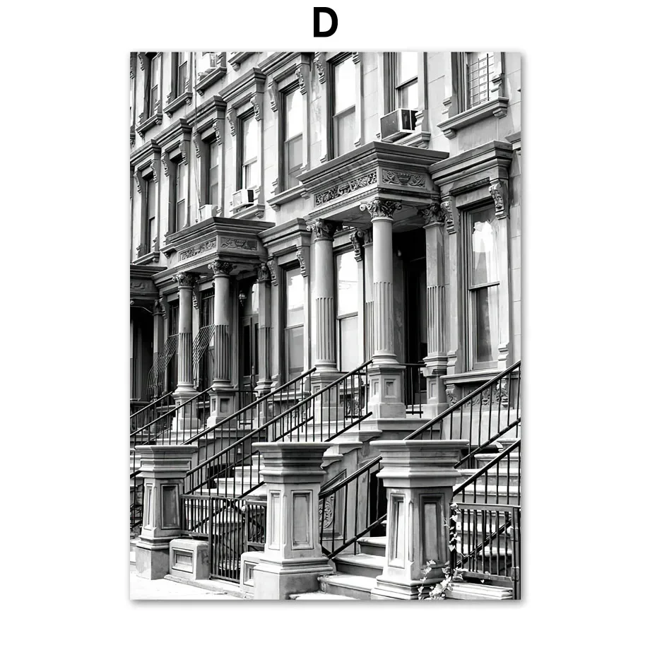 Kobieta i most - nowoczesny plakat czarno-biały Niebieski