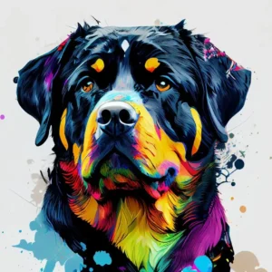 Kolorowe psy graffiti plakat Niebieski