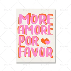 Kolorowy plakat z napisem Amor Burgundia