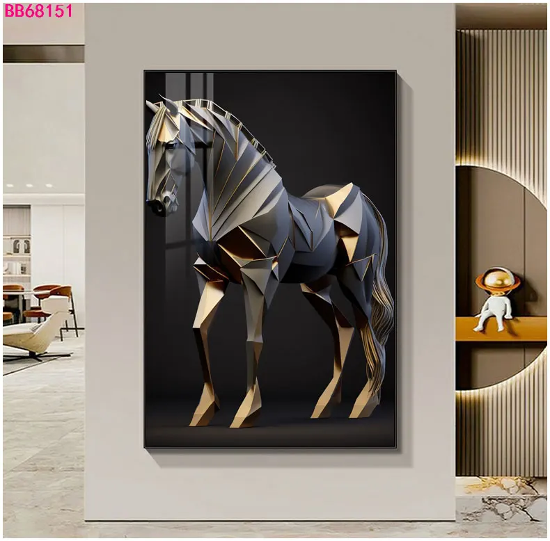 Konie w biegu - plakat w stylu skandynawskim Fioletowy/фиолетовый