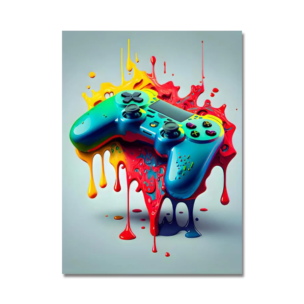 Kontroler do gier - plakat gaming graffiti Czarny