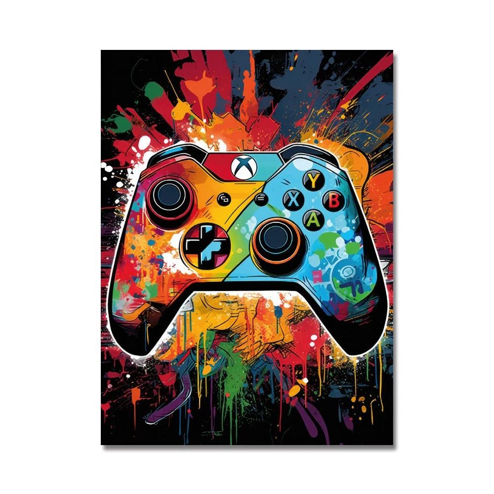 Kontroler do gier - plakat gaming graffiti Czerwony
