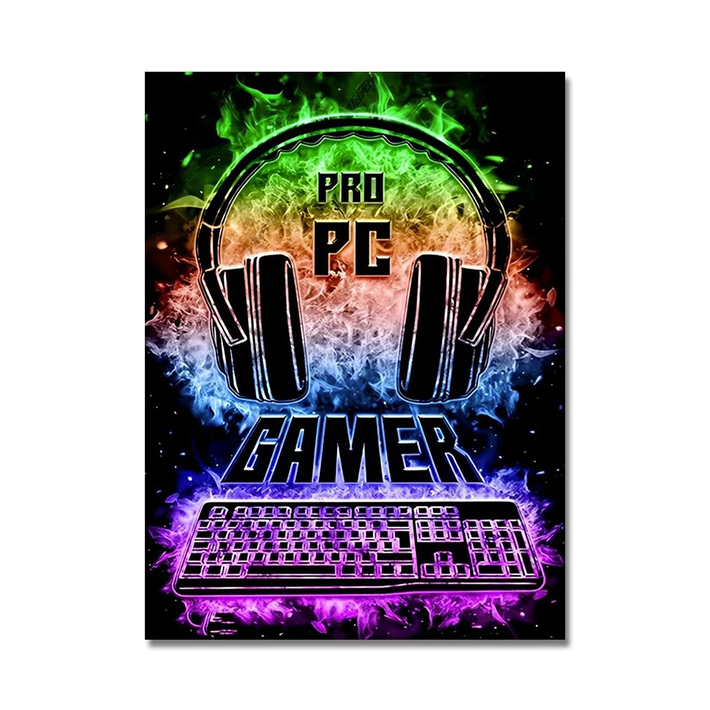Kontroler do gier - plakat gaming graffiti Jasnoszary