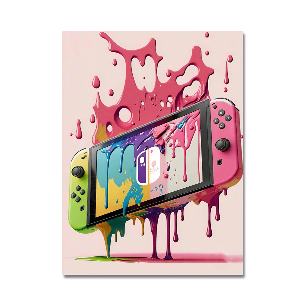Kontroler do gier - plakat gaming graffiti Jasnożółty