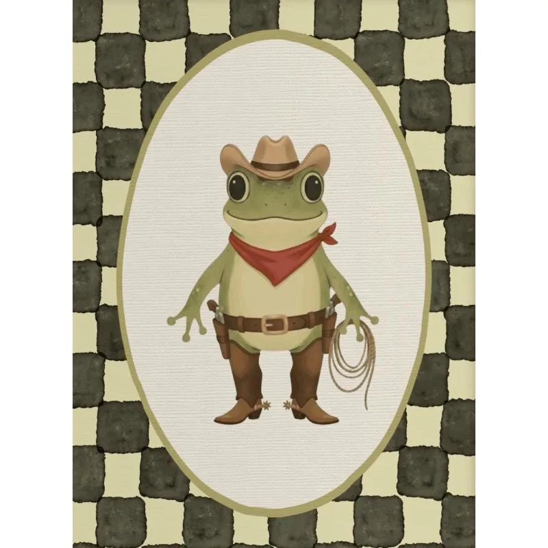 Kowboj kaczor western - plakat retro cartoon Burgundia