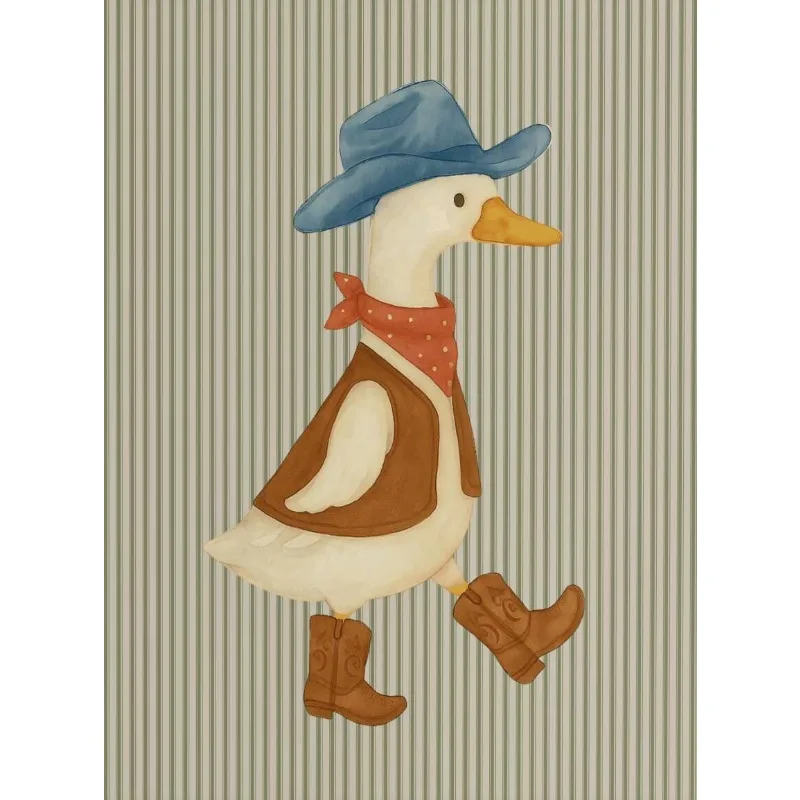 Kowboj kaczor western - plakat retro cartoon Fioletowy