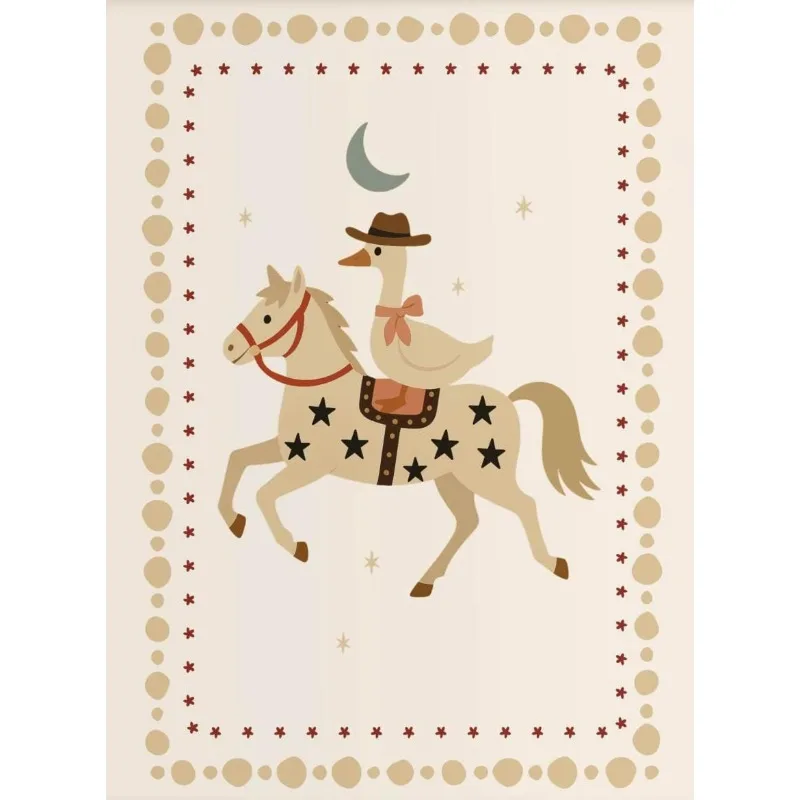 Kowboj kaczor western - plakat retro cartoon Jasnoszary
