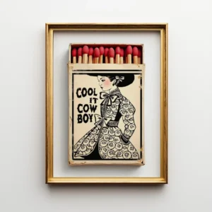 Kowbojski matchbook - grafika coastal cowgirl Biały