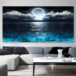 Księżycowy ocean - plakat abstrakcyjny Wielo