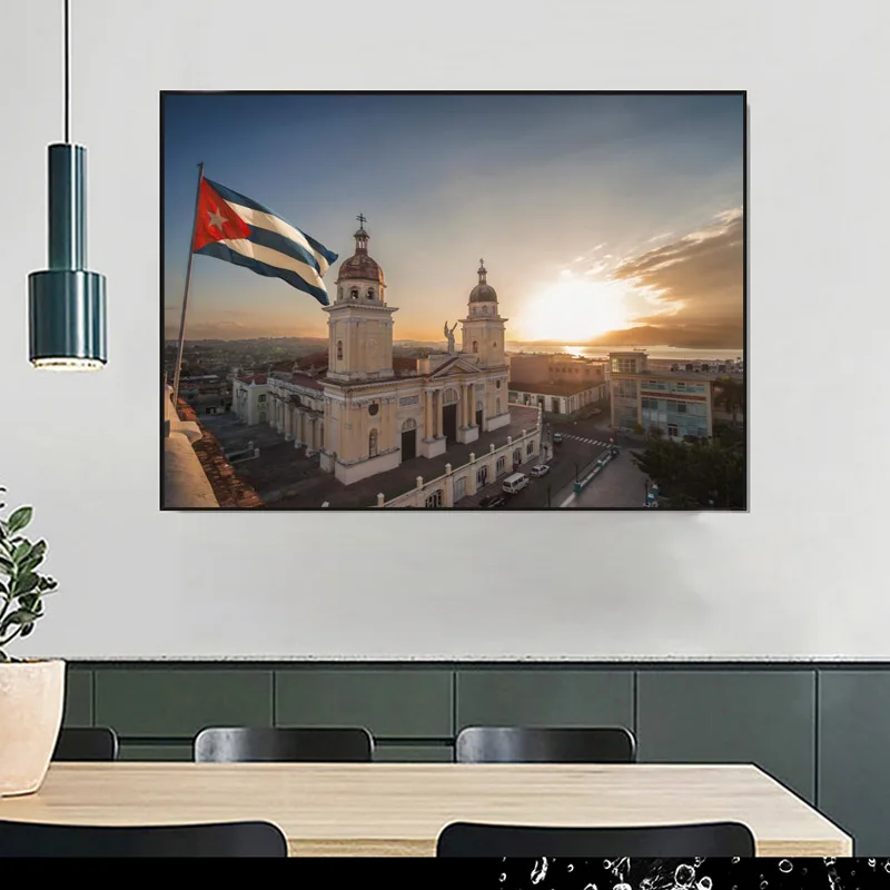 Kuba - kolorowy plakat podróżniczy Brązowy