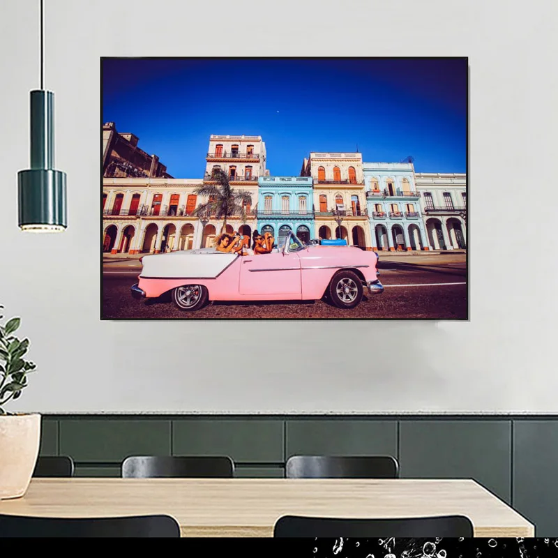 Kuba - kolorowy plakat podróżniczy Fioletowy/фиолетовый