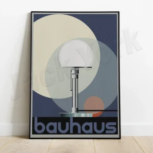 Kultowe krzesło Bauhaus - plakat wystawowy design Róża czerwona