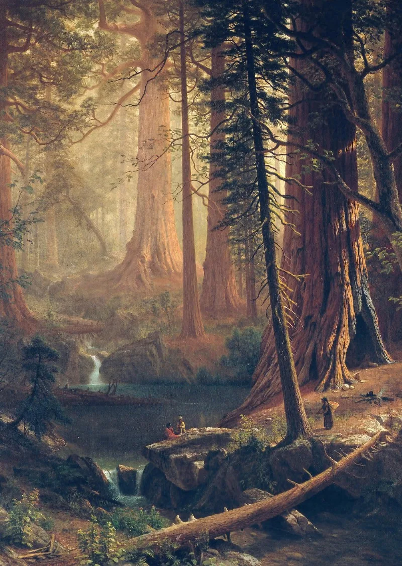 Kwitnący ogród nad rzeką w stylu vintage Szary