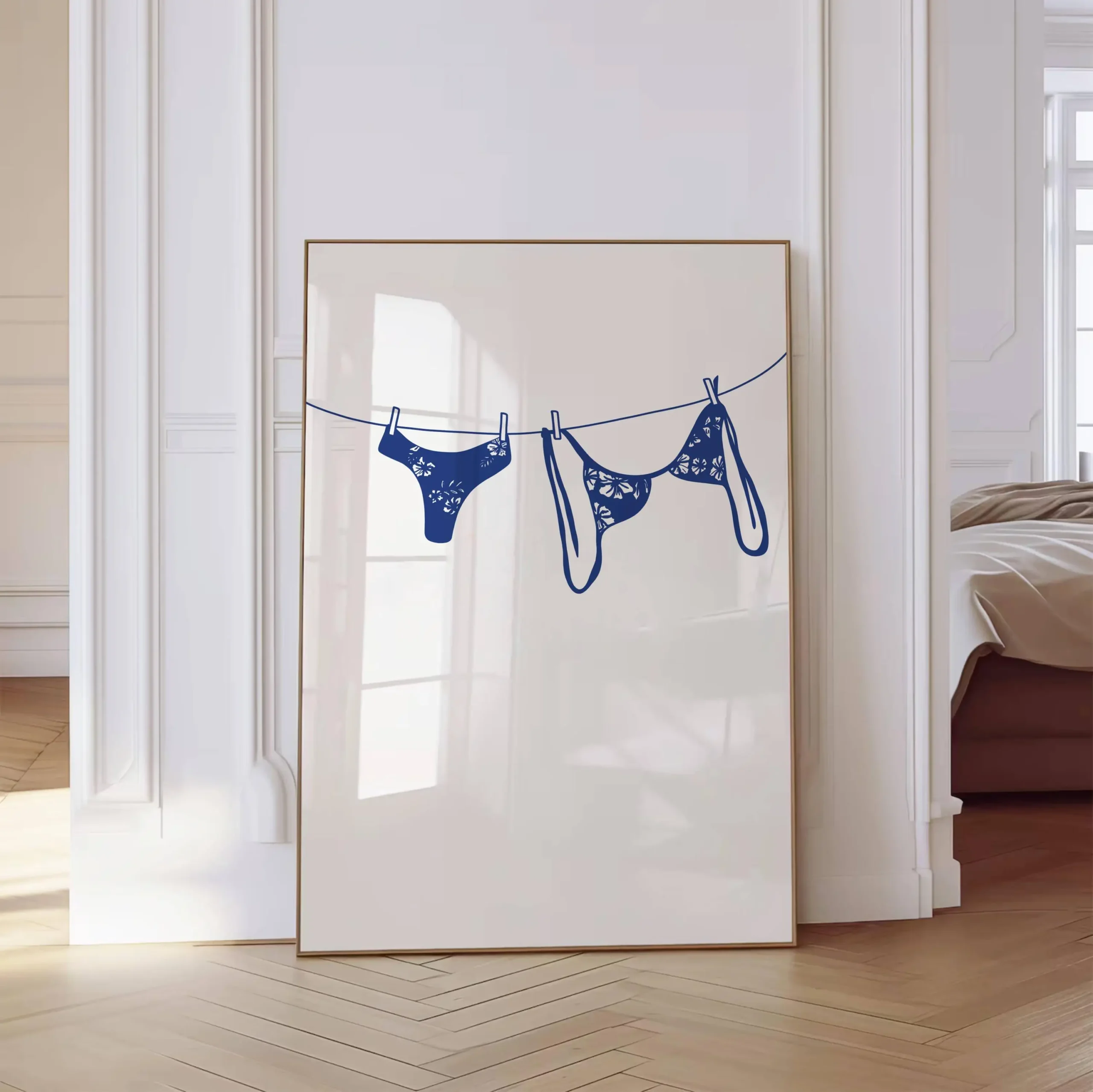 Letni plakat plażowy z palmą i muszlą Biały