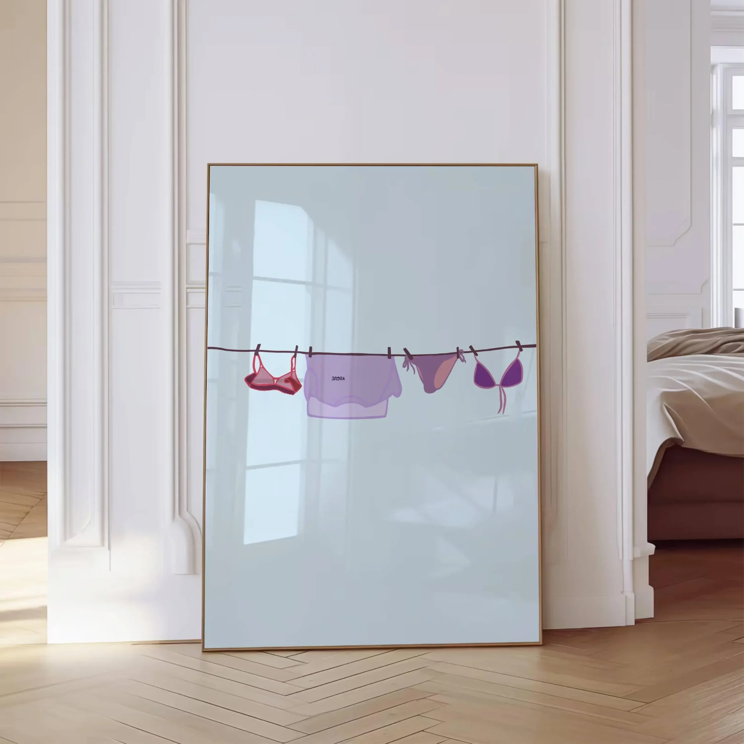 Letni plakat plażowy z palmą i muszlą Fioletowy