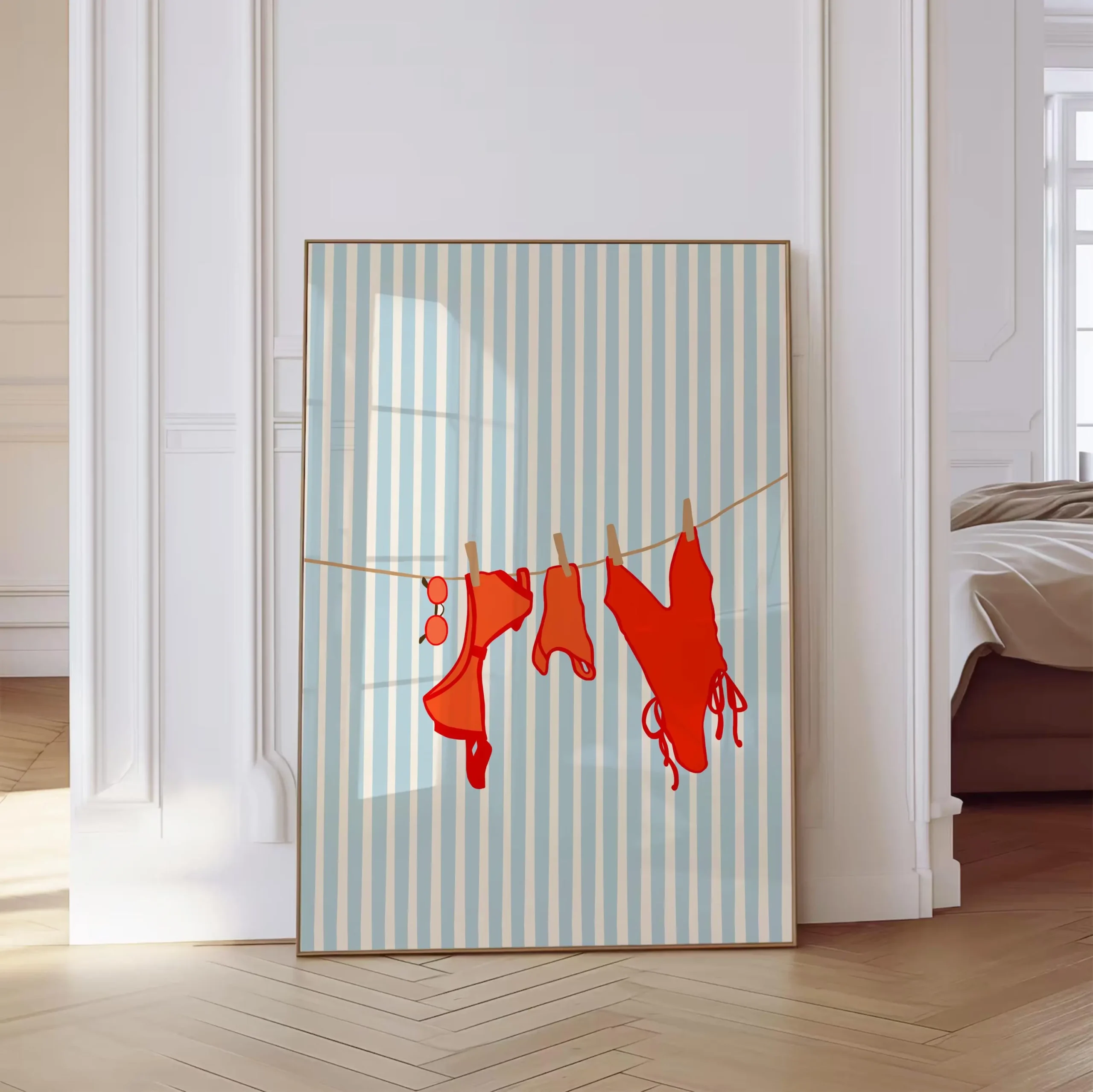 Letni plakat plażowy z palmą i muszlą Jasnożółty