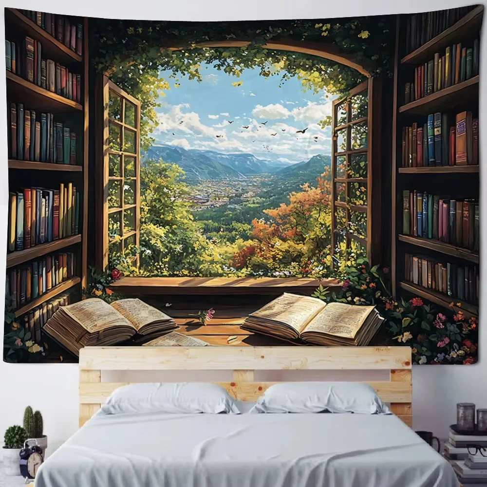 Magiczna biblioteka - tekstylna dekoracja ścienna Kryształ