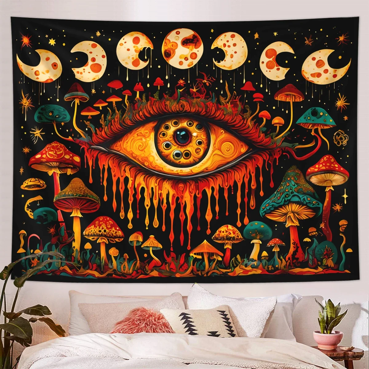 Mandala boho gobelin ścienny Głęboki fiolet