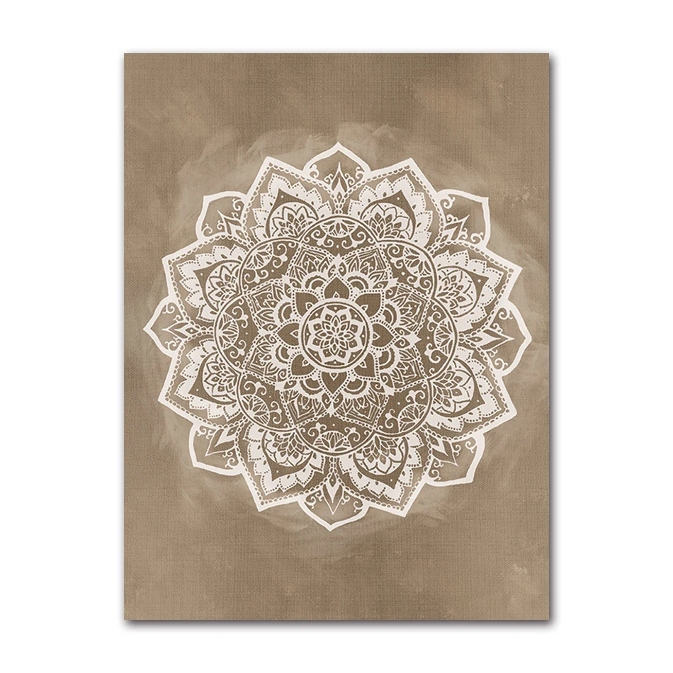 Mandala Boho - plakat geometryczny Czerwony