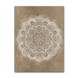 Mandala Boho - plakat geometryczny żółty