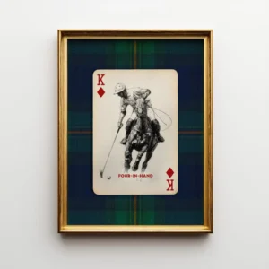 Marynarska krata polo - plakat old money Biały