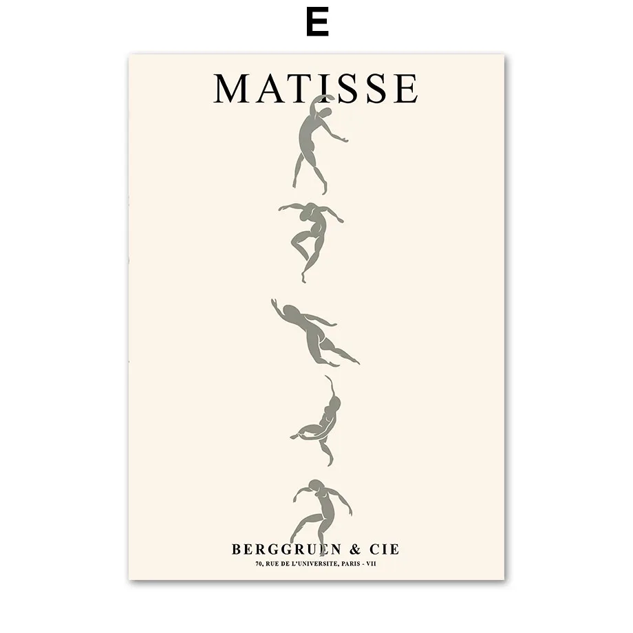 Matisse – abstrakcyjne linie i liście, plakat w stylu boho Fioletowy