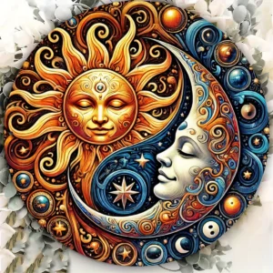 Metalowa dekoracja Yin-Yang - symbol harmonii 