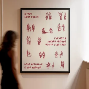 Miłość i ludziki - minimalistyczny plakat estetyczny Biały