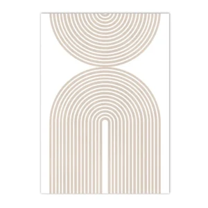 Minimalistyczne linie boho w beżu Biały